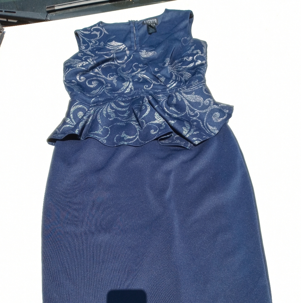 Navy Blue Fit And Flare Dress Size 6y enFocus studios
